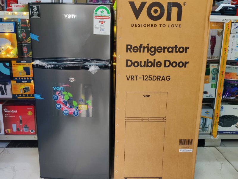 VON FRIDGE DOUBLE DOOR 125Litres DIRECT COOL